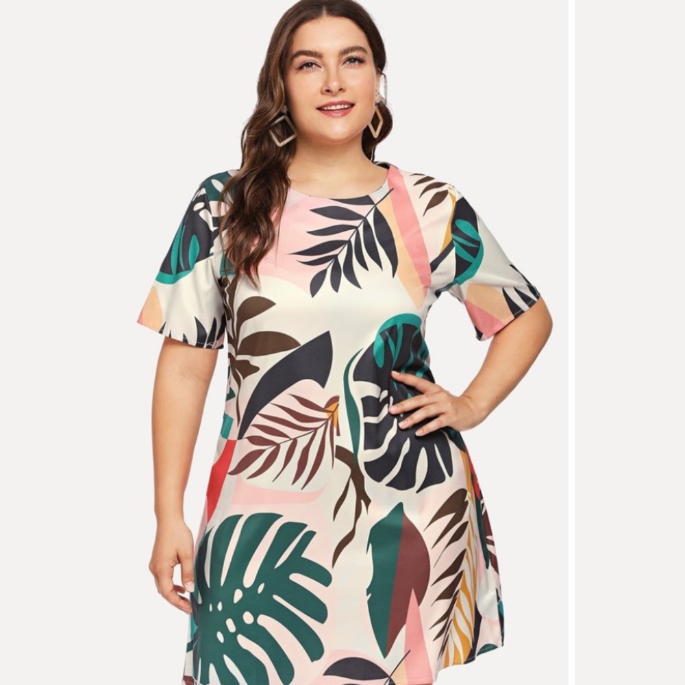 SHEIN | Plus Foliage Print dress NWOT